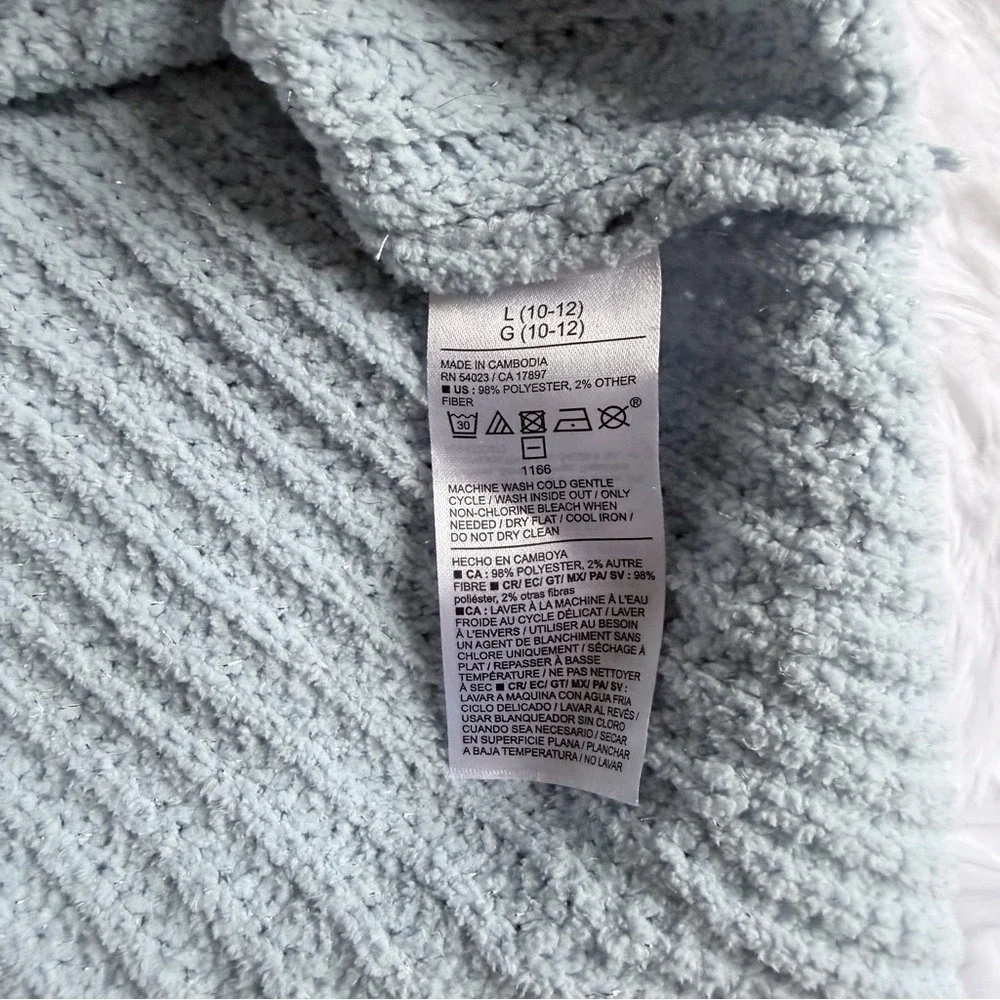 Old Navy Kids Light Blue Baggy Crop Sweater Large 10/12